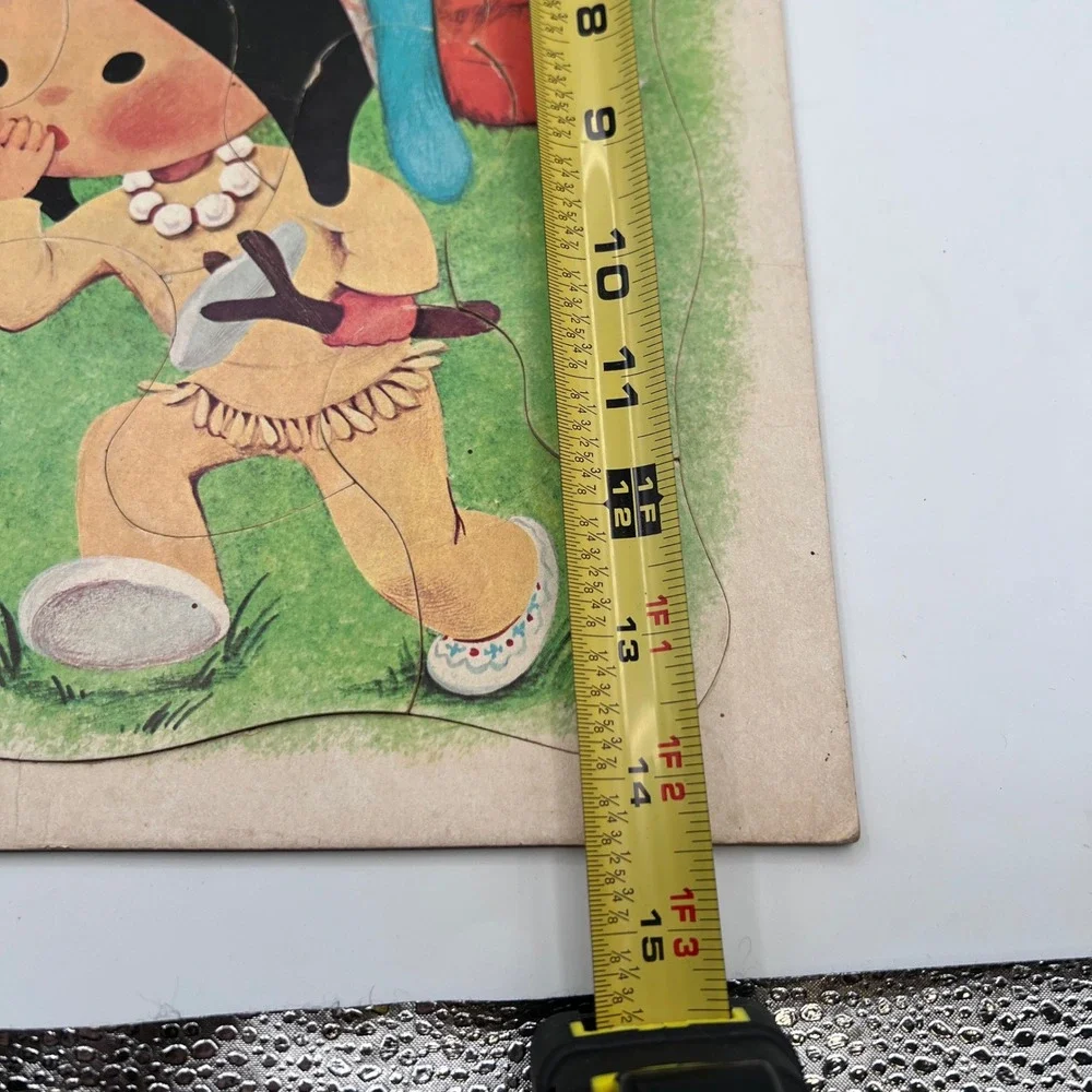 Vintage 1967 Whitman Indian Preschool Frame-Tray Puzzle 4535 Native American Boy